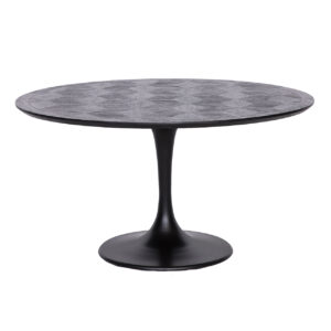 Richmond Ronde Eettafel Blax Ø140cm, Eikenhout en staal, kleur zwart