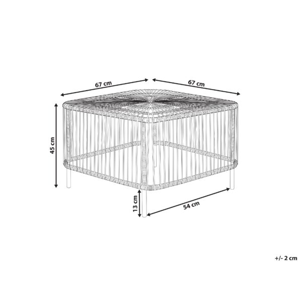 4255664833334 Salontafel Rotan Gepoedercoat Natuurlijk CESENATICO