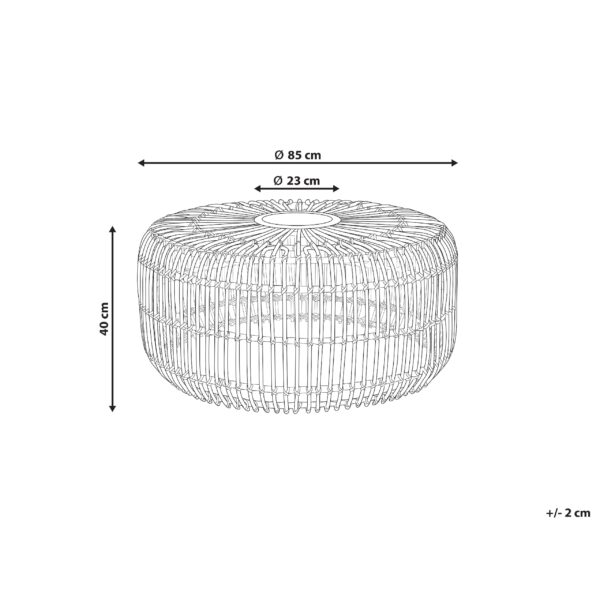 4255664818348 Salontafel Rotan Natuurlijk Lichte houtkleur RANDAZZO