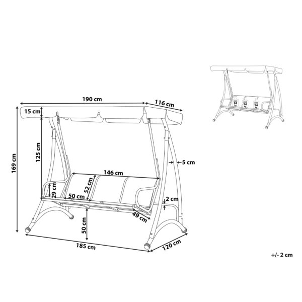 4260580935819 Schommelbank Mesh Grijs BOGART