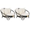 Set van 2 Loungefauteuil Rotan Zwart ROSSANO