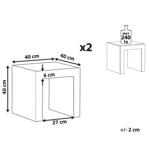 4251682242110 Set van 2 stoelen Beton Grijs TARANTO