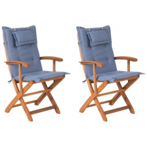 Set van 2 stoelen Hout Blauw MAUI