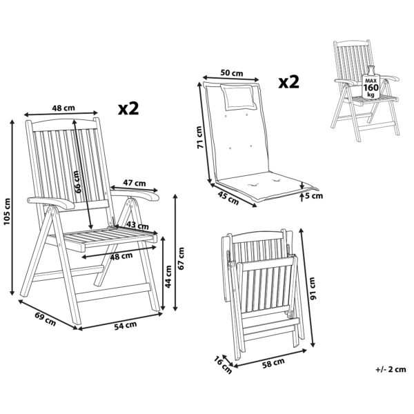 2 x Stoel Donkere houtkleur