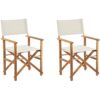 Set van 2 stoelen Hout Gebroken wit CINE