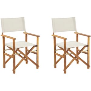 Set van 2 stoelen Hout Gebroken wit CINE