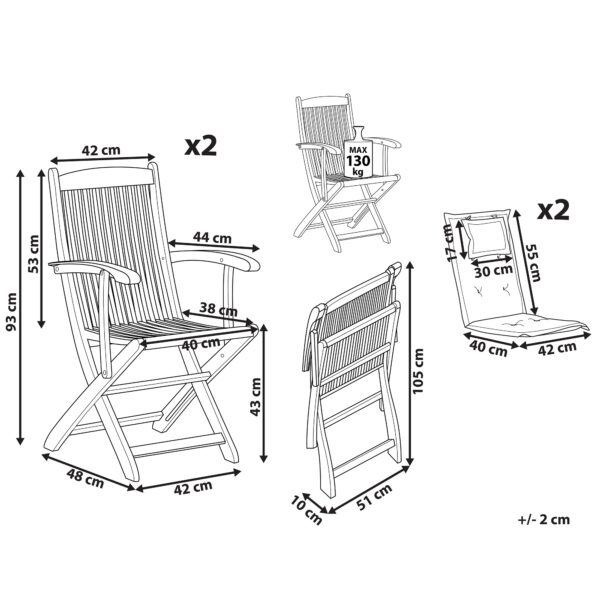 2 x Zitkussen Lichte houtkleur