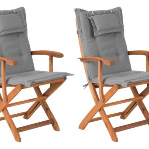 Set van 2 stoelen Hout Grijs MAUI