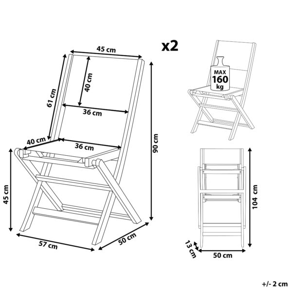 4251682200417 Set van 2 stoelen Hout Lichte houtkleur CESANA