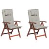 Set van 2 stoelen Hout Taupe TOSCANA