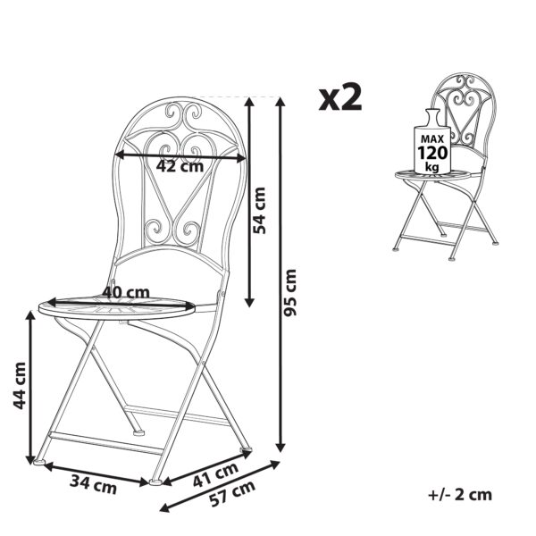 4251682242592 Set van 2 stoelen Metaal Lichtgroen TRENTO