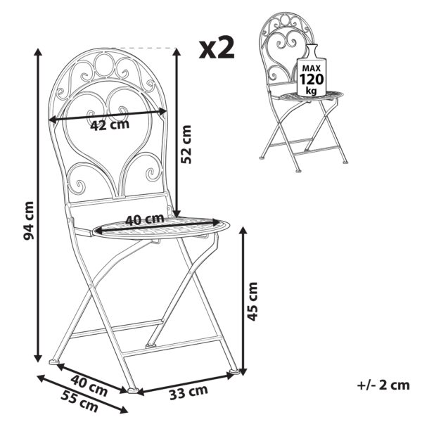 4251682242523 Set van 2 stoelen Metaal Roze ALBINIA