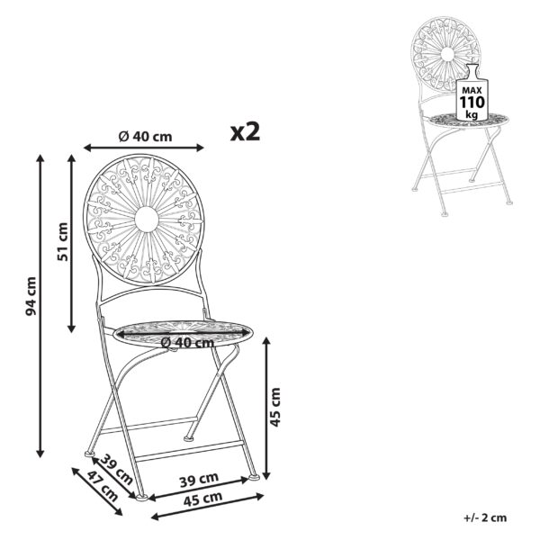 4255664820211 Set van 2 stoelen Metaal Wit SCAFA