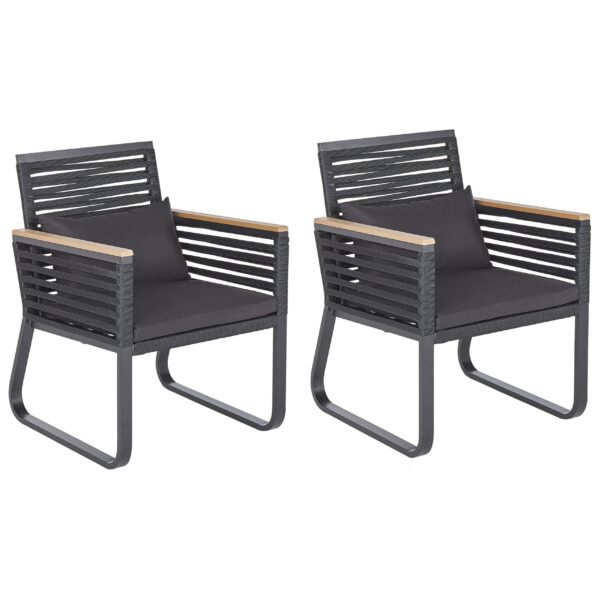 Set van 2 stoelen Metaal Zwart CANETTO