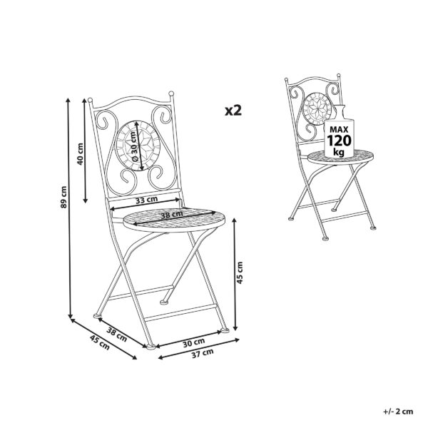 4251682282260 Set van 2 stoelen Metaal Zwart CARIATI