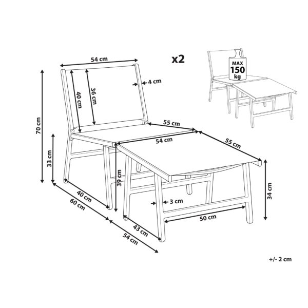 1 x Hocker Zwart