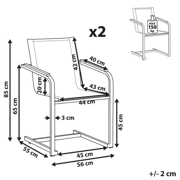 4251682246231 Set van 2 stoelen RVS Beige COSOLETO