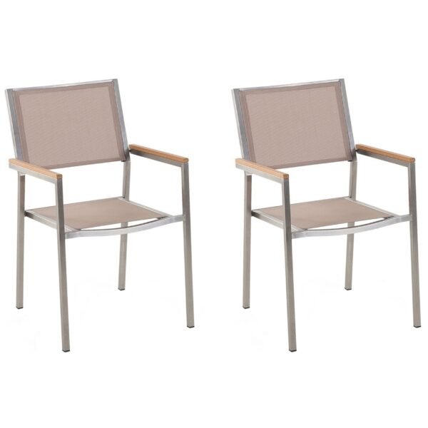 Set van 2 stoelen RVS Beige GROSSETO