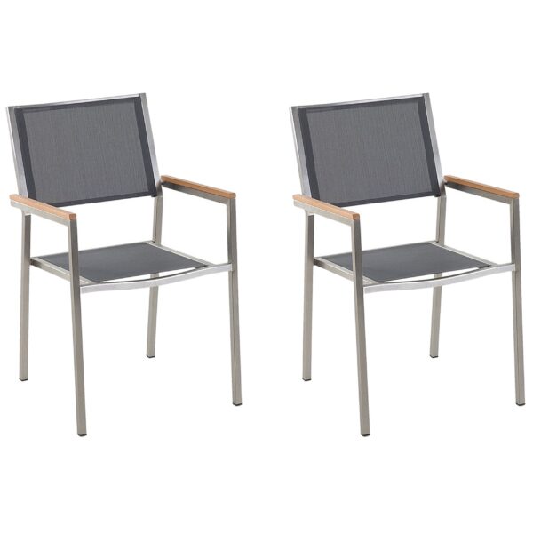 Set van 2 stoelen RVS Grijs GROSSETO