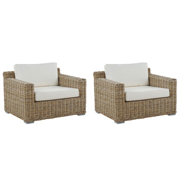 Set van 2 stoelen Rotan Lichtbruin ARDEA