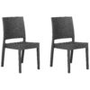 Set van 2 stoelen Synthetisch materiaal Grafietgrijs FOSSANO