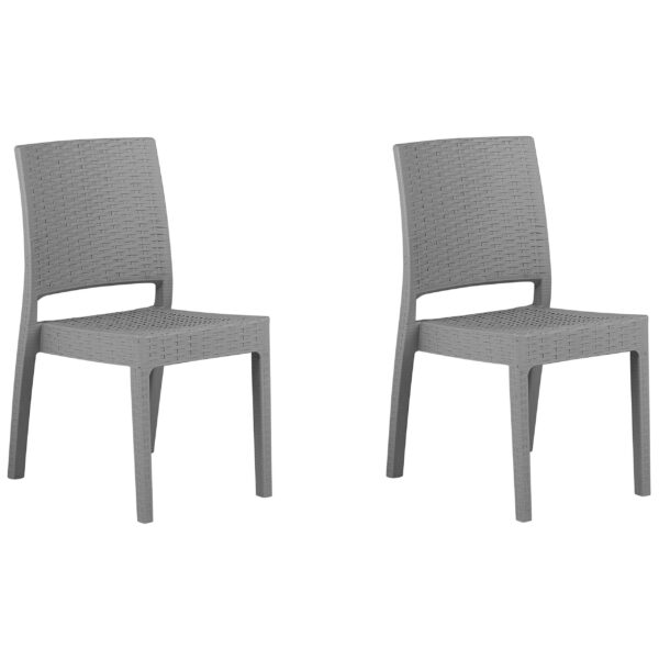 Set van 2 stoelen Synthetisch materiaal Lichtgrijs FOSSANO