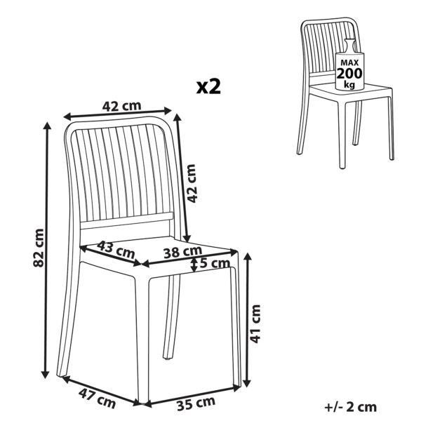 4251682276467 Set van 2 stoelen Synthetisch materiaal Wit SERSALE