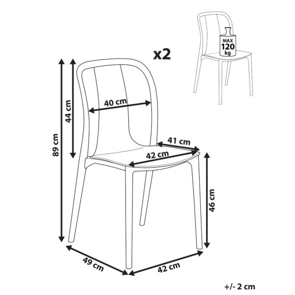 4251682266789 Set van 2 stoelen Synthetisch materiaal Wit SPEZIA