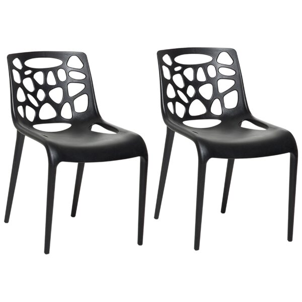 Set van 2 stoelen Synthetisch materiaal Zwart MORGAN