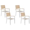 Set van 4 stoelen Bewerkt hout Beige PRATO