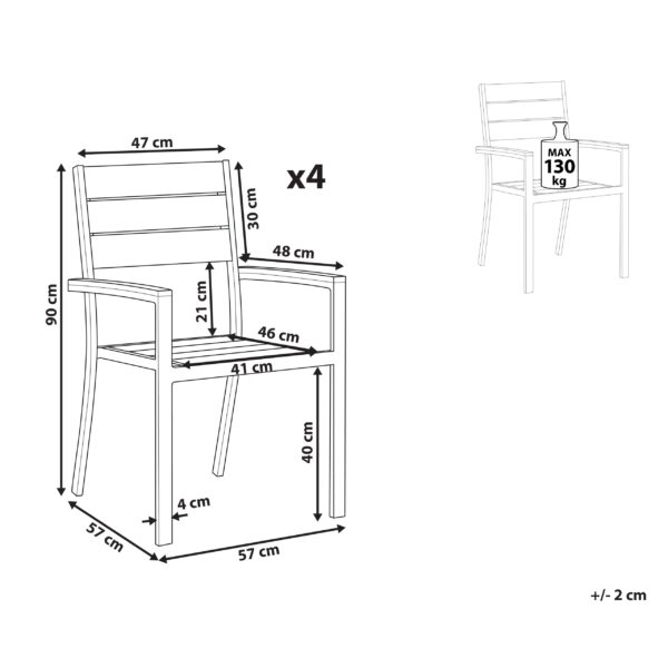 4255664842954 Set van 4 stoelen Bewerkt hout Beige PRATO