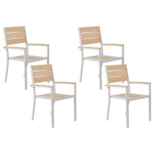 Set van 4 stoelen Bewerkt hout Beige PRATO