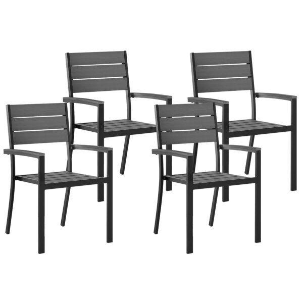 Set van 4 stoelen Bewerkt hout Grijs PRATO