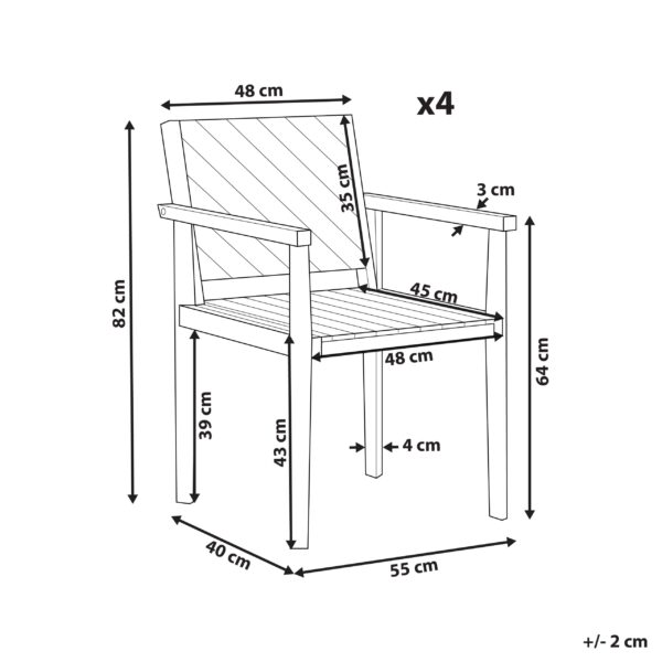 4255664829320 Set van 4 stoelen Hout Lichte houtkleur BARATTI