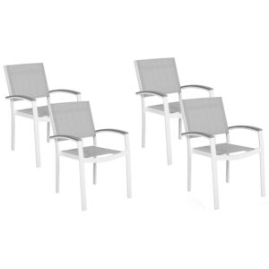 Set van 4 stoelen Metaal Grijs PERETA