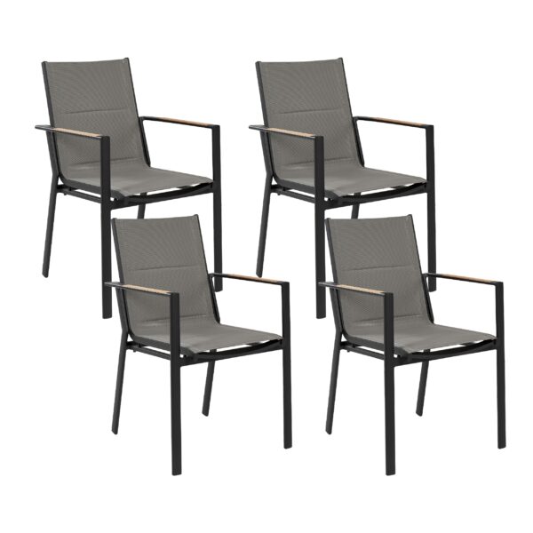 Set van 4 stoelen Metaal Zwart BUSSETO