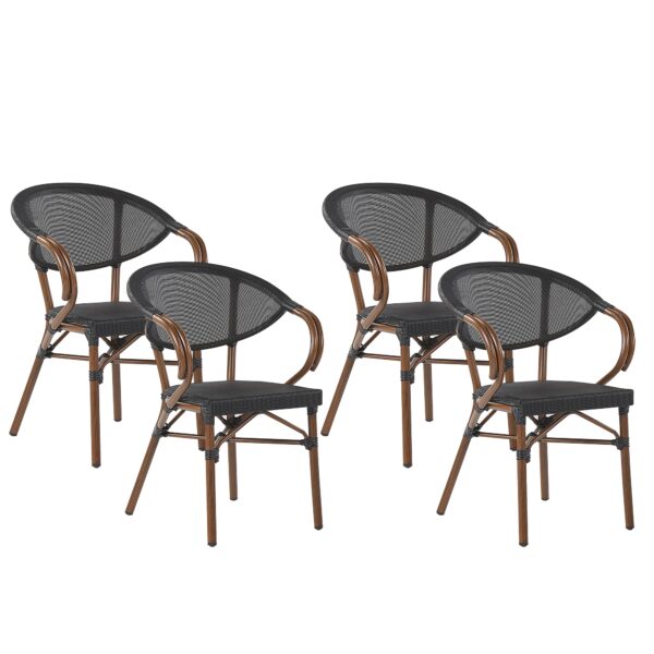 Set van 4 stoelen Metaal Zwart CASPRI