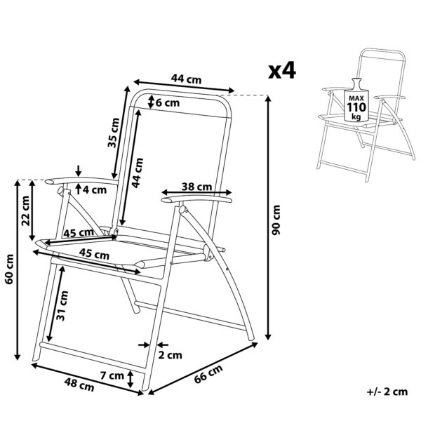 4260602373025 Set van 4 stoelen Metaal Zwart LIVO