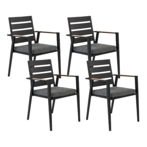 Set van 4 stoelen Metaal Zwart TAVIANO