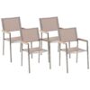 Set van 4 stoelen RVS Beige GROSSETO