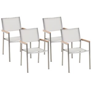 Set van 4 stoelen RVS Wit GROSSETO