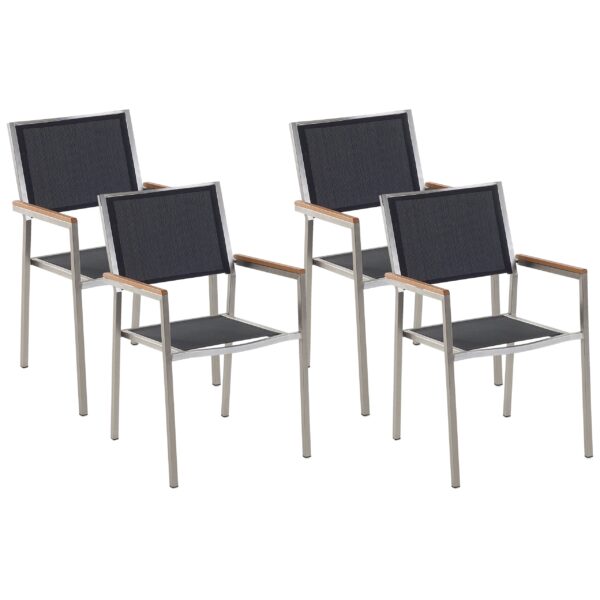 Set van 4 stoelen RVS Zwart GROSSETO