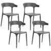 Set van 4 stoelen Synthetisch materiaal Donkergrijs GUBBIO