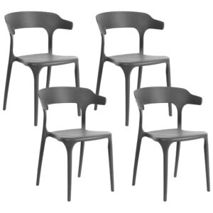 Set van 4 stoelen Synthetisch materiaal Donkergrijs GUBBIO