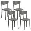 Set van 4 stoelen Synthetisch materiaal Donkergrijs VIESTE