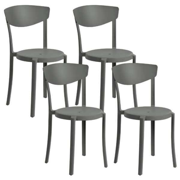 Set van 4 stoelen Synthetisch materiaal Donkergrijs VIESTE