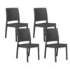 Set van 4 stoelen Synthetisch materiaal Grafietgrijs FOSSANO