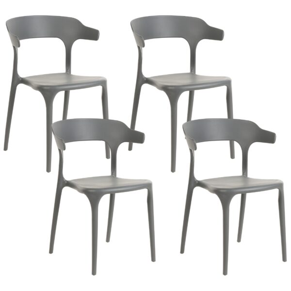 Set van 4 stoelen Synthetisch materiaal Grijs GUBBIO