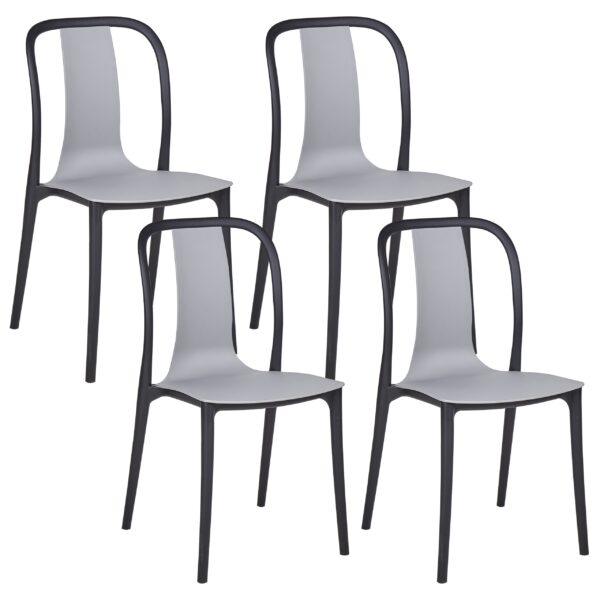 Set van 4 stoelen Synthetisch materiaal Grijs SPEZIA