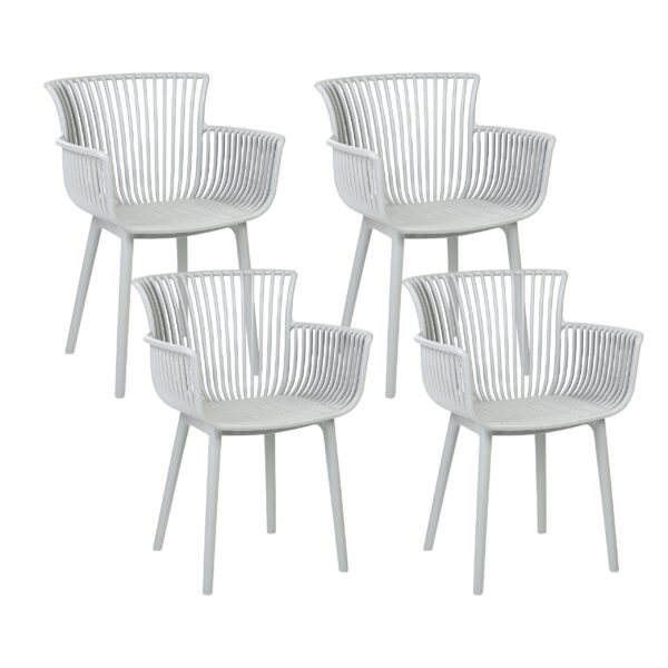 Set van 4 stoelen Synthetisch materiaal Lichtgrijs PESARO